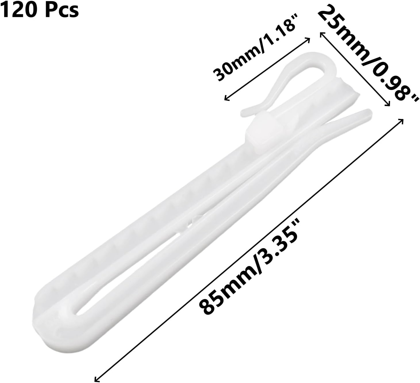 LC LICTOP 調節可能なピンチプリーツカーテンフック 120個 3.35インチ S字ドレープフック プリーツドレープ用 プラス