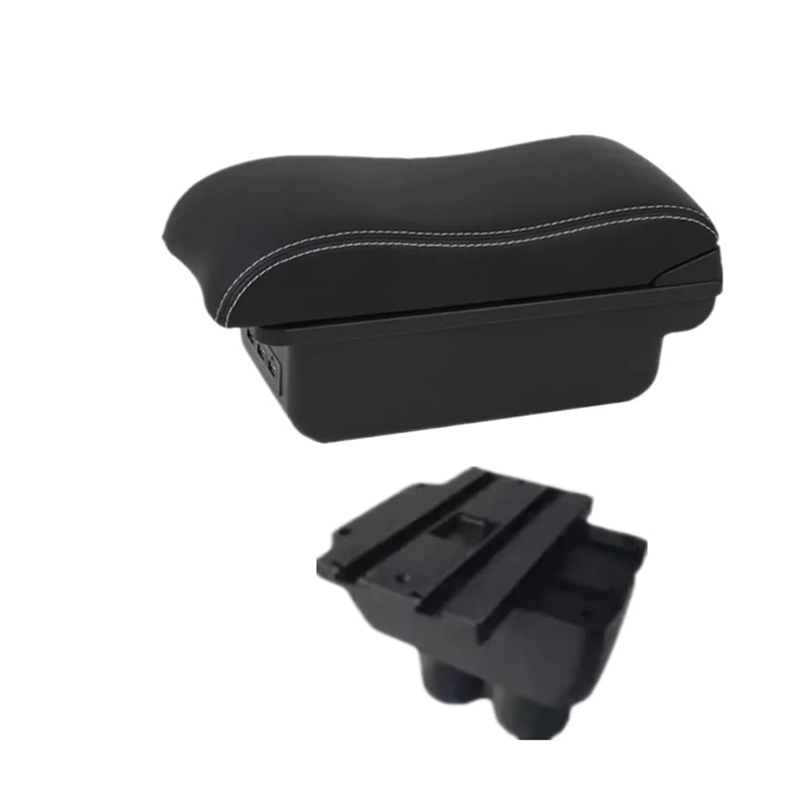 Ggwqoops Car Armrests For VW For Touran For Caddy Central Storage Box USB Port Interior Retrofit Car Accessories Armrest Box(B1 Black white 3USB)