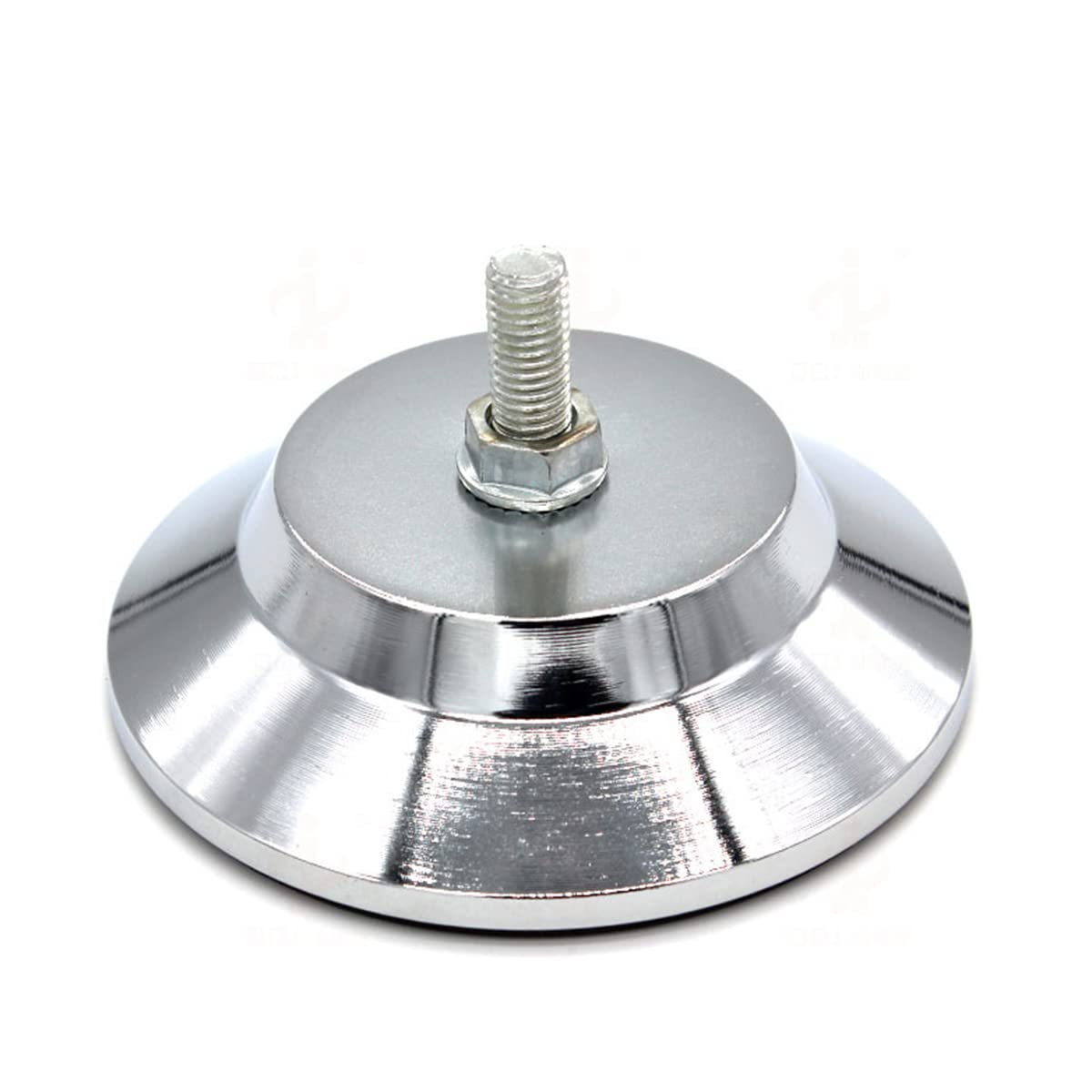 4 Piedini Regolabili per Tavoli da Biliardo, Calcio Balilla, Air Hockey, Ping Pong e Hockey ad Aria, Argento, Cromati, Plastica, Rotondi, 12.7 cm x 5-7 cm, 100 libbre, Kit di 4 Pezzi