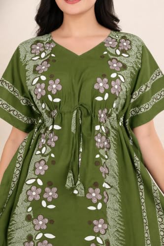 Image of Bahumaan Pure Cotton Kaftan Nighty for Women | Kaftan Maxi for Women | Kaftan Night Gowns for Women | Cotton Nighty for Women Stylish |