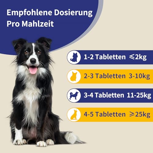 Gelenktabletten für den Hund (180 Stück) – zur Gelenkunterstützung mit Chondroitin & Kollagen – halten sie ihren Hund gesund & beweglich – Hundeleckerli mit Milchcalcium