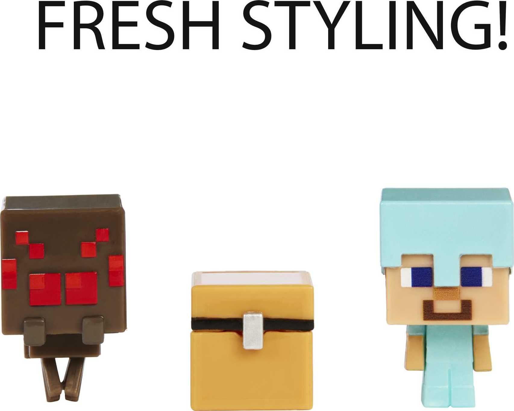 Minecraft Mob Head Minis Spider Slayer Steve Pack with 2 Action