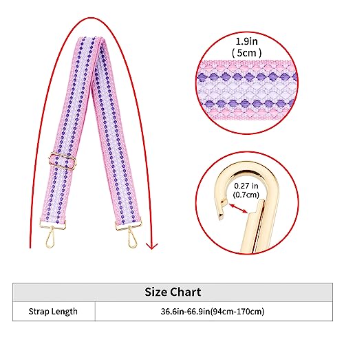 Image of Wide Shoulder Strap Adjustable Replacement Belt Guitar Style Crossbody Bag Handbag Strap Multicolor Canvas Straps(Wide:2in)(Color34)