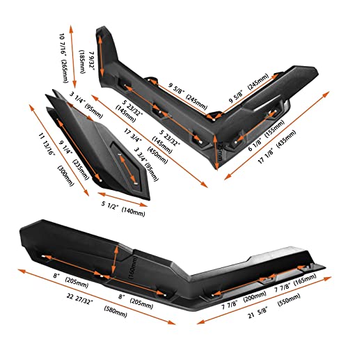 Image of Chelhead Fender Flares Mud Guards Compatible with 2017-2023 Can Am Maverick X3 Max RS Turbo R RR OEM 715002973, Front and Rear