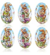 6 x Easter eggs for filling, colourful filling eggs for Easter, Easter eggs with Easter motifs in co...
