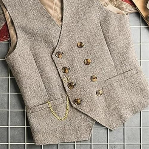 Men's Double-Breasted Suit Waistcoat – Slim Fit Vest For Wedding, Groomsmen & Formal Banquet3