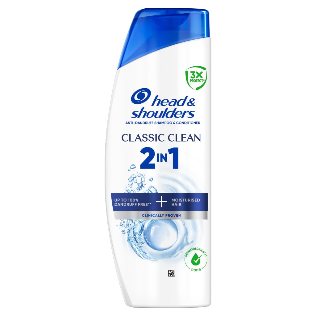 Head & Shoulders Classic Clean 2in1 Anti Dandruff Shampoo 250ml, Refreshing Clean Scent
