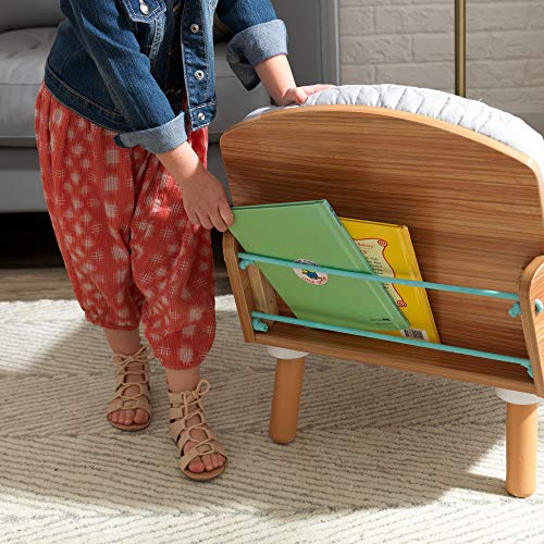 KidKraft Mid-Century Kid™ Upholstered Reading Chair & Ottoman with Storage, Furniture for Kids - Image 6