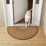 Coco Fiber Half Round In-laid Doormat (30