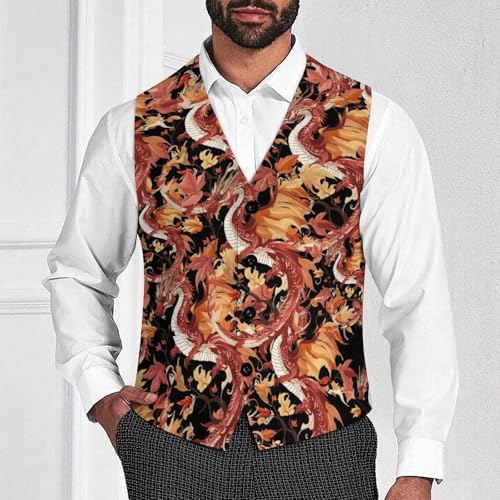 Autumn Dragon Trendy Vest Suit for Men V Neck Formal Dress Waistcoat Vests Business Slim Fit4