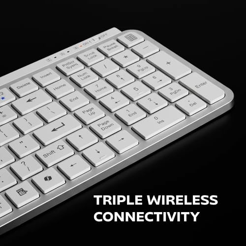 Clavier sans fil compact Mars Gaming MK-SILENKEYS Blanc Bluetooth multi-dispositif - 5