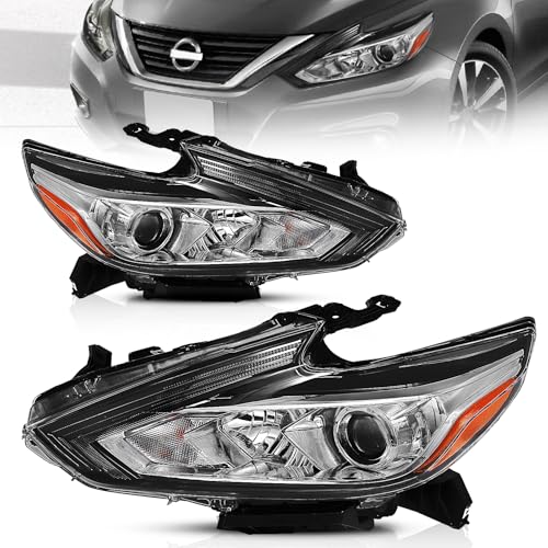 ELH Headlight Assembly Fit For 2016-2018 2016 2017 2018 16 17 18 Nissan Altima Chrome Housing - Left And Right Side