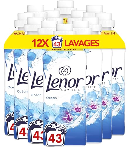 Lenor Adoucissant COMPLETE 43 Lavages, Envolée d'Air, Offre une Fraîcheur Longue Durée et Protège contre les Odeurs Pendant 24 Heures