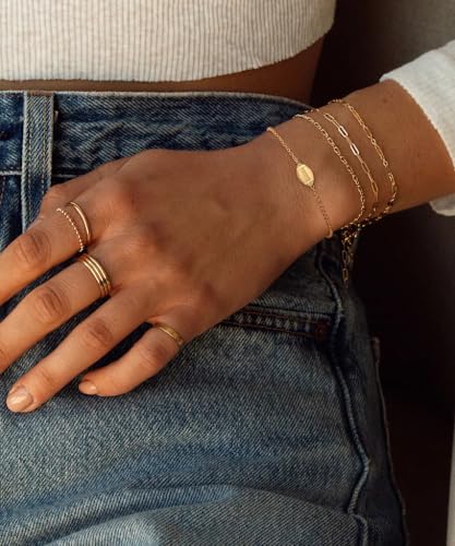 Ascona Dainty Gold Softball/Football/Basketball/Volleyball/Soccer Bracelets for Women Trendy,14K Gold Plated Charm Bracelet With Heart Cute Sport Accessories Jewelry for Friend Team Adjustable Birthday Christmas Gift4