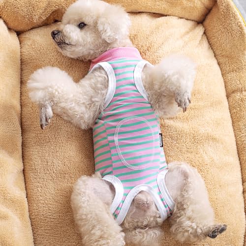 Image of 2 Packs Pet Dog Recovery Onesie Suit for Dogs Cats After Surgery,Dog Abdominal Wounds Bandages Cone E-Collar Alternative. (Grey, M)