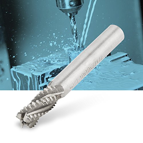 4 Flute End Mill CNC Router Bits High Speed Steel Carbide Square Nose Cutter 10mm/0.4in Diameter x 75mm/3in Length Straight Shank Power Milling Machine