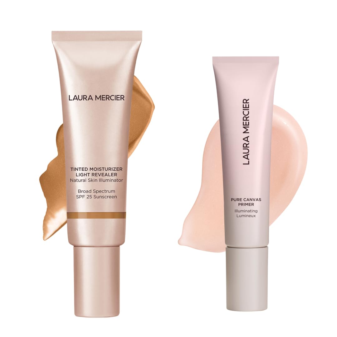 Laura Mercier Tinted Moisturizer Light Revealer with SPF 25 Luminous Finish Shade 5W1 Tan and Pure Canvas Primer