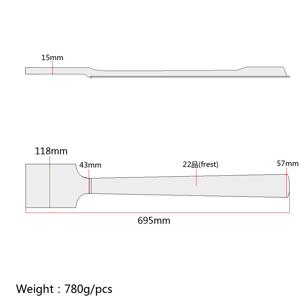 RuiJOTWAT Unfinished Guitar Neck Maple Paddle Headstock 22 Fret For Electric Guitar Neck Replacement White Dot - Image 2