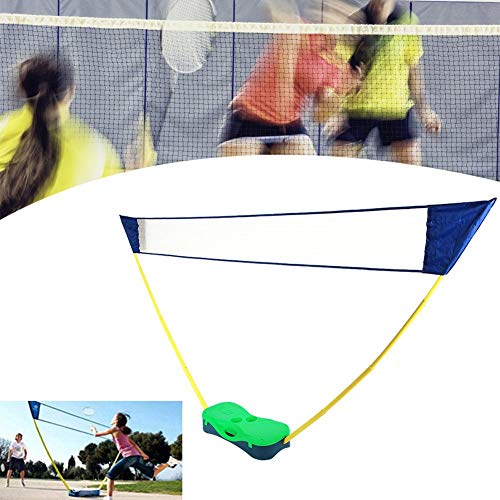Rede de badminton, rede de badminton dobrável removível, concreto verde leve para grama de entreteni