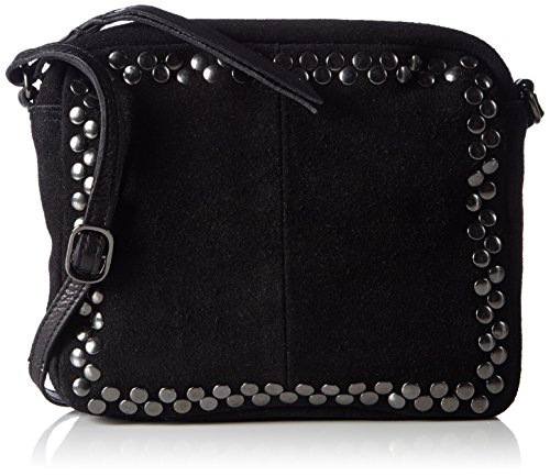 PIECES Pcvivian Suede Cross Over Bag, Sacs bandoulière femmes - Noir - Schwarz (Black Black), 20x16x5 cm (B x H x T) EU