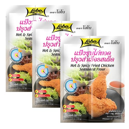 Rebozado Picante para Pollo Estilo Tailandés 150 g Pack 3 Unidades Mezcla para Pollo Frito Crujiente con Marinado y Harina para Rebozar
