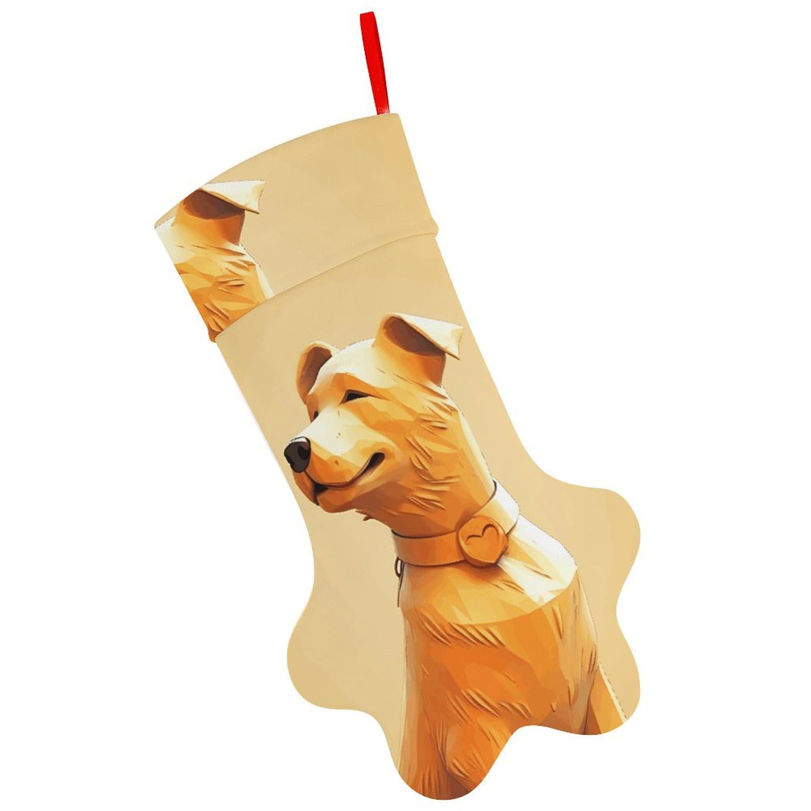 Dog Sculpture Christmas Stocking Soft Comfortable Christma Sornaments Stocking Cute All-Printed Dog-Paw Stockings for Xmas Eve Party Fireplace Tree Gift Decoration