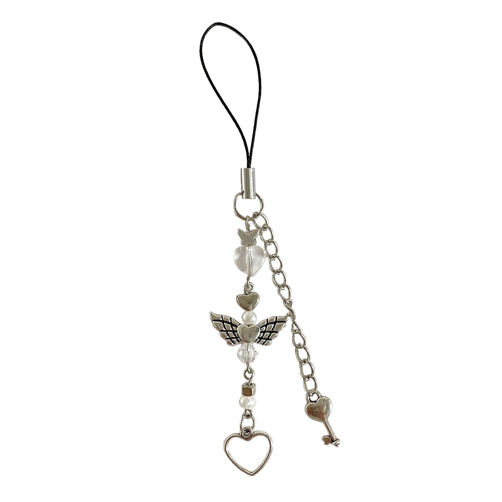 NEWFT Sparkling Star Phone Chain Butterfly Knotbow Charm Keychain Fringe Chain