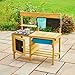 TP Toys, Deluxe Matschküche aus Holz, Outdoor-Küchen-Spielset für Kinder mit Wasserpfanne, Gartenspüle und Küchenzubehör, Gartenspiele & sensorisches Spielen, ab 3 Jahren