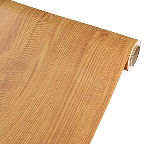 Self Adhesive Vinyl Film Wood Look Furniture Sticker Paper Wallpaper for Kitchen Cabinets Shelves Cupboard Table Desk Countertop Walls Furniture Crafts Removable Waterproof 40CMX2.5M