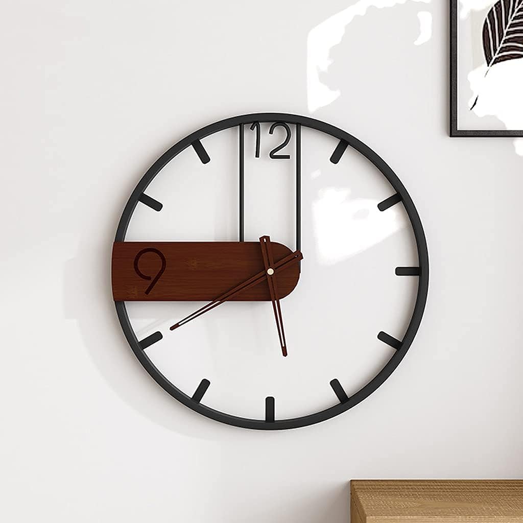 Modern Minimalist Wall Clock, Retro Nordic Creative Iron Art Living Room Decoration, Silent Wall Clock Without Ticking Sound, Accurate Time for Garden Bedroom M