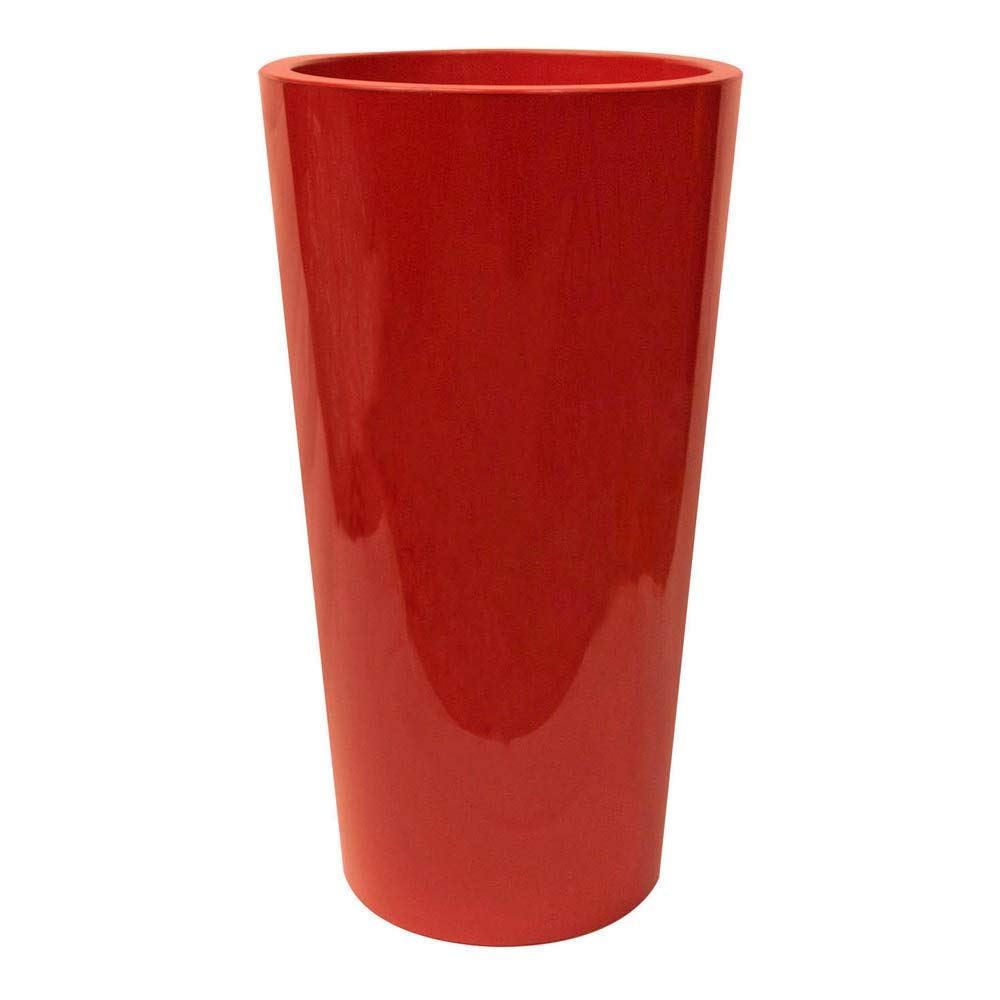 Euro3plast Tuit 2858.T6 2er Set Blumentöpfe mit Pflanzeinsatztopf 40 cm Ø rund x 73 cm hoch Farbe Dunkelrot