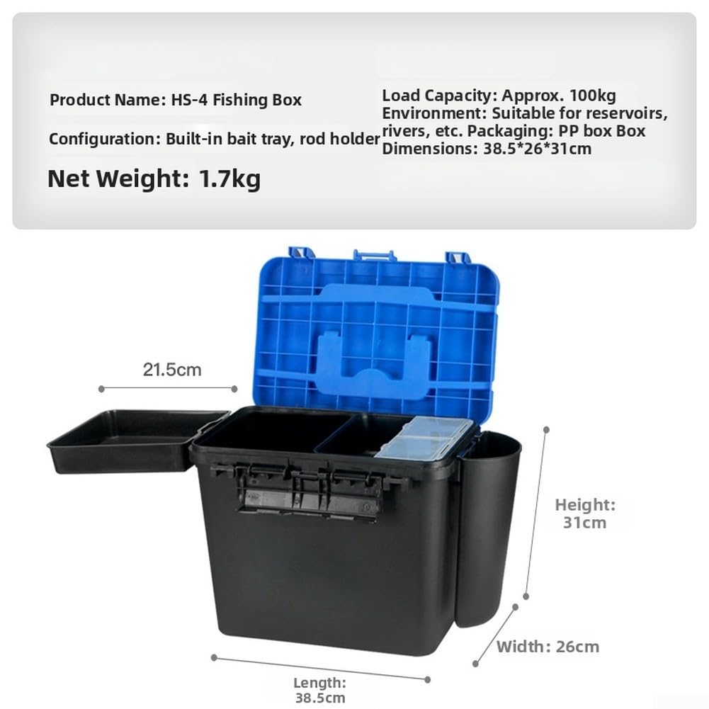 Multifunktionale Angelbox für Angler – robuster ABS-Angelkoffer mit Griff und Crossbody-Schlinge, verdicktes Design, kann aufgesetzt werden, ideal für Köder, Haken, Köder und den Außenbereich (gelber