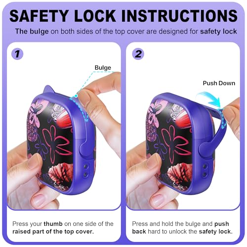 Coque AirPods 4e génération violette fleur avec béquille pour smartphone