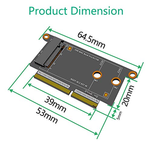 Fesjoy Scheda Adattatore SSD M.2 NVME M.2 Scheda NVMe M Convertitore SSD 2230/2242 Compatible with MacBook PRO A1708