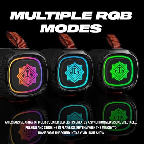 Image of DIGIMORE StormBox 80W BT Speaker with AI Sound Boost | BT 5.4, TWS Pairing, Water Resistant, Type-C Fast Charging, 10Hrs Long Battery, RGB Lights, Premium Matte Finish for Home & Travel Use (D-1322)