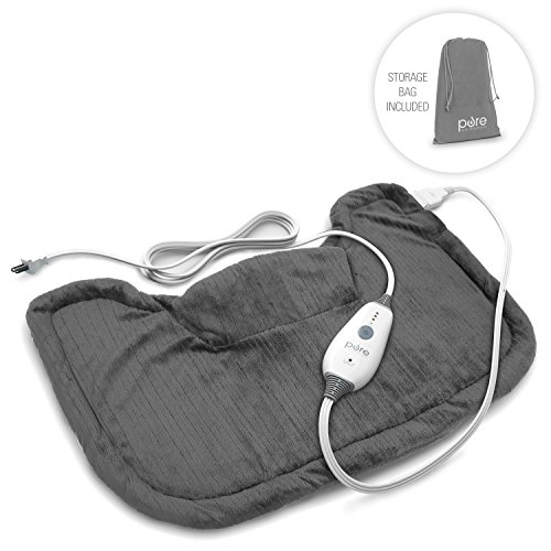 Pure Enrichment PureRelief Neck and Shoulder Heating Pad (Charcoal Gray) - Fast-Heating Technology