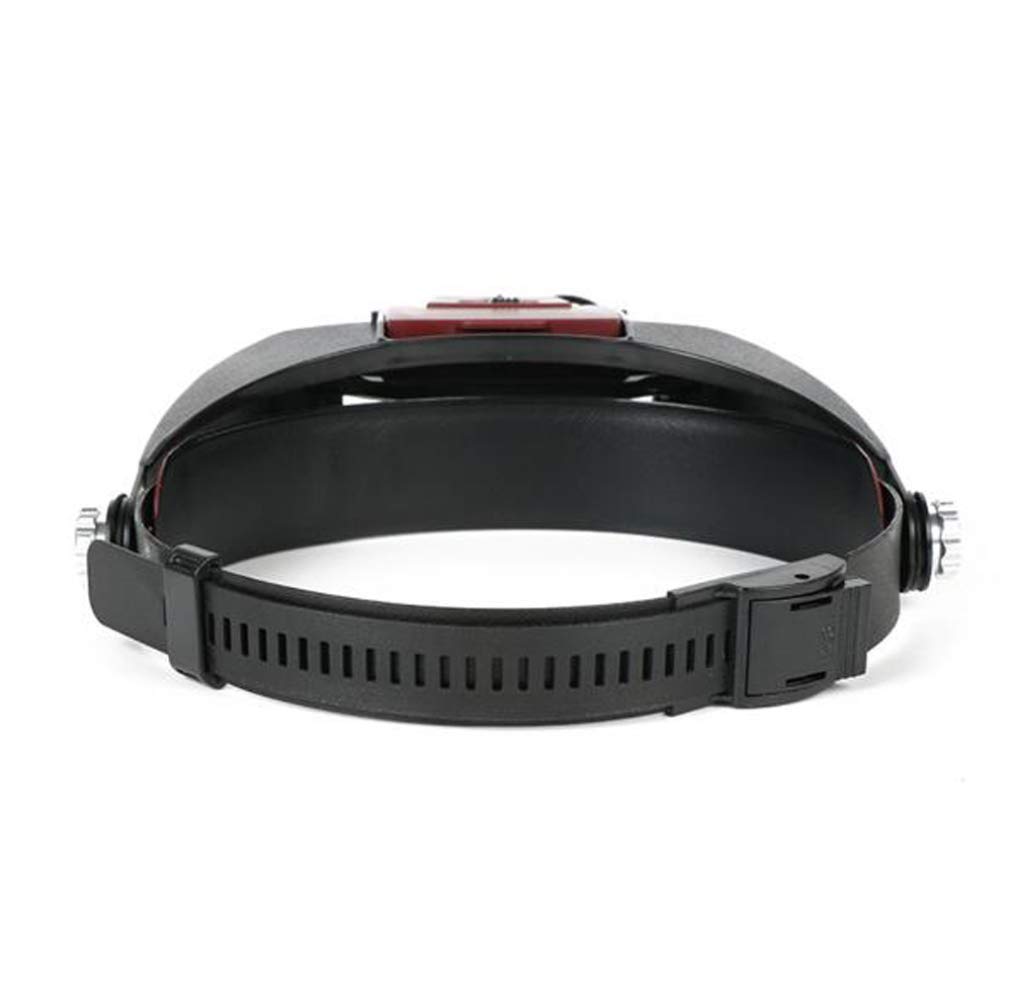 Diadema con luz LED, Visera de Lupa iluminada para Lectura, Lupa de joyería, reparación electrónica de Relojes/Negro de Amor