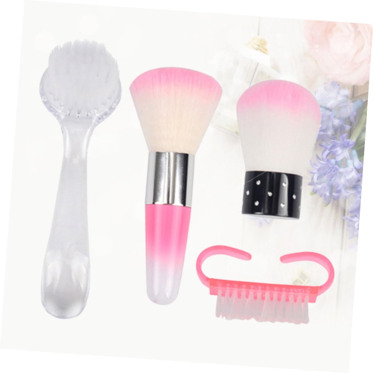 FRCOLOR Juego De 3 Cepillos De Uñas Duraderos Para Manicura Herramienta Para Quitar El Polvo Juego De Cepillos De Limpieza De Uñas Accesorio Para Cepillo De Uñas.