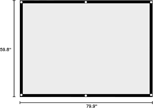 Miniatura 10 de Bewinner Pantalla de proyección de 60 a 100 pulgadas, 4: 3 HD portátil, plegable, antiarrugas, lavable para cine en casa, pantalla de proyector,