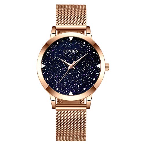 Preisvergleich Produktbild SUNMEI Damen Uhren Analog Quarz mit Edelstahl Armband S-235DF