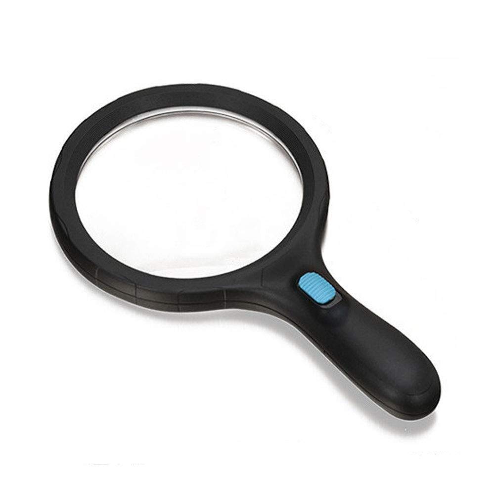 lente di ingrandimentoLente di ingrandimento portatile a LED, lente di ingrandimento illuminata da 1,8x a 5x portatile con 12 luci a LED Lente di ingrandimento da lettura Lente di vetro doppia pe