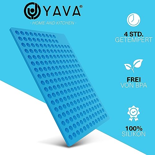 YAVA® medium Halbkugel (1,5cm) Backmatte Hundekekse, Premium Silikon Backmatte für Hundeleckerli, Hundekekse Backform, Leckerli Backmatte für Hunde, Backmatten für Hundeleckerlies, BPA-frei (Türkis)