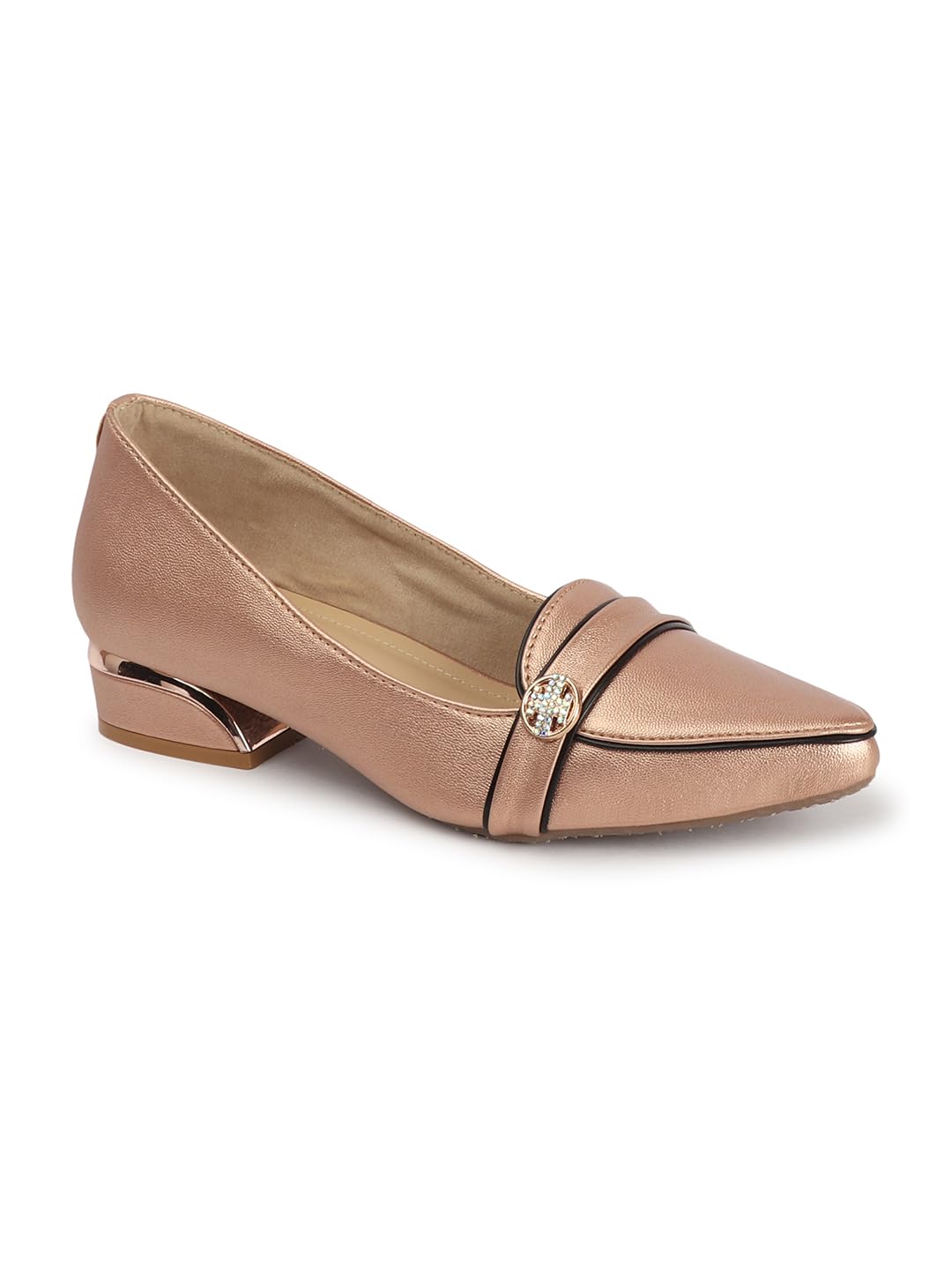 carlton london Women Comfortable Block Heel Pointed Toe Fashion Pump Shoes for Daily use, Office use, Casual use-picture-27