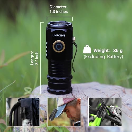 Unroevs TORCH 111 Mini Led Flashlight Rechargeable Usb C Charging, Small Flashlights Powerful Max 2550 Lumens With 5 Light Modes, Pocket Flashlight With Clip thumb #2