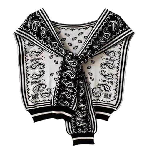 Image of WaJuemy Sweater Shawl Wraps for Women Sweater Knitted Knotted Shawls Travel Casual Scarf Cape Shoulder Tops Fashion Wrap
