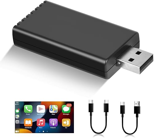 Adaptador inalámbrico Carplay para iPhone, Apple Car Play Dongle Magic AI Box para Carplay con cable OEM para actualizar, 5.8GHz WiFiBT 5.2