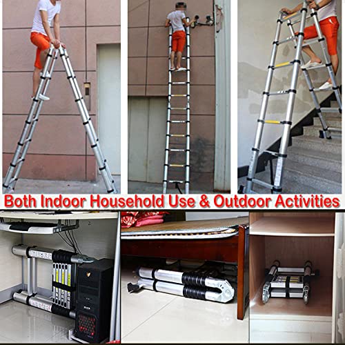 Autofu LADDERS EXTENDABLE TELESCOPIC 5M 16.4 Feet Telescoping Ladder A-Type Extension Multi Purpose Step Ladders,Max Capacity Loading 150Kg/330Lb thumb #6