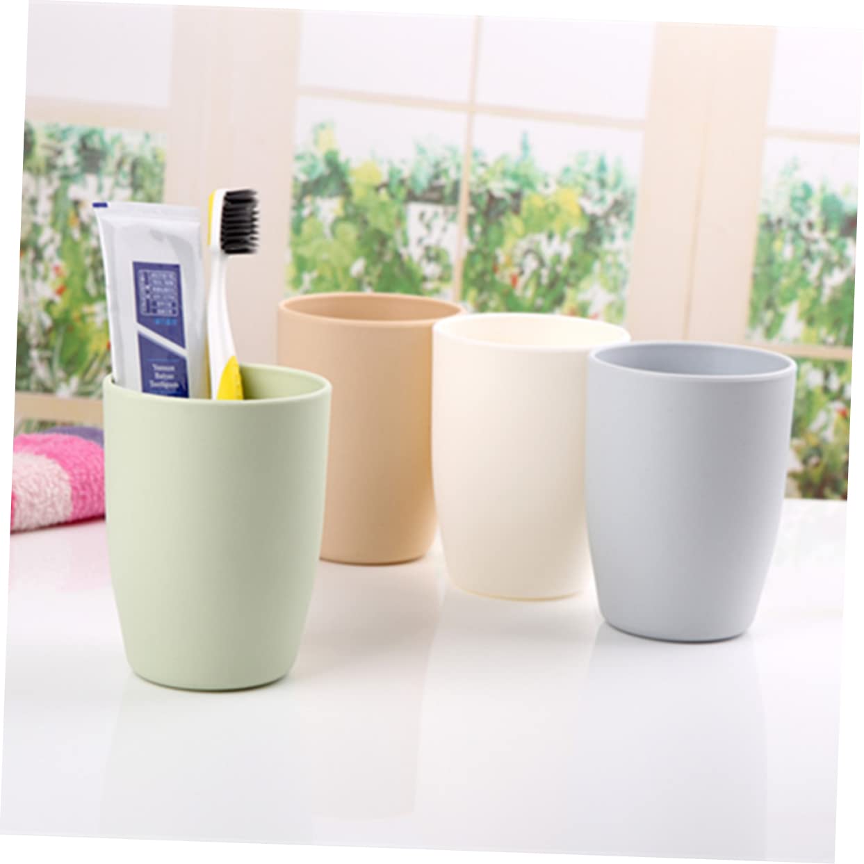 CANIGHT Unbreakable Coffee Mug Reusable Tooth Cup 201-300ml Bathroom Tumbler Cup Tooth Mug Set for Boys and Girls Adults