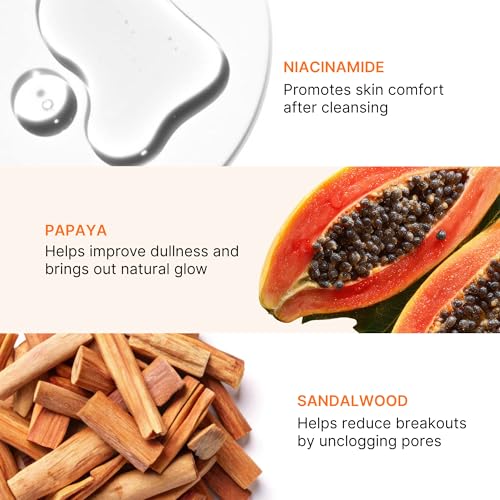Image of ARISH BIO-NATURAL Papaya Chandan Depigmentation Face Wash with Niacinamide & Sandalwood | Fades Pigmentation, Dark Spots & Blemishes | Herbal Daily Cleanser | 150 ml