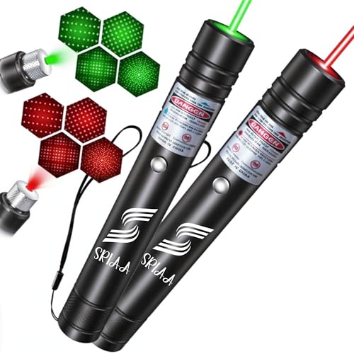 SRIAA 2 Pack Green and Red USB Rechargeable Presentation Pointer – Perfect for Presentations, Classroom, and Conference Use